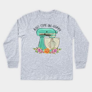 vintage kitchen baking design " bake someone happy" Kids Long Sleeve T-Shirt